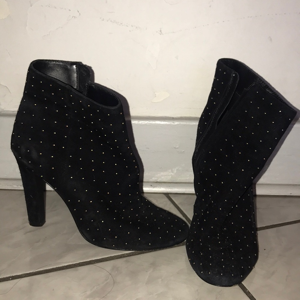Studded suede boots